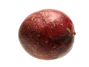 Tropical passion fruit liana fruit object isolated. Shape of the fruit is round or oval. Fruit of a number of tropical vines of the genus Passionflower - usually a species of passionflower edible