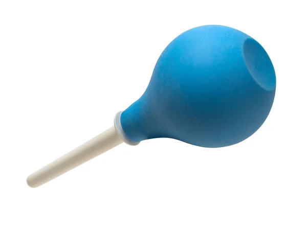 Graphic resources medical enema isolated object in blue. A medical instrument, a device designed to cleanse and rinse the rectum and colon, or to introduce solutions of drugs into the rectum or colon