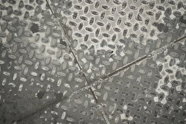 Obrázek Pozadí Ocelového Plechu Potaženého Protiskluzovým Povlakem Textura Starého Průmyslového — Stock fotografie