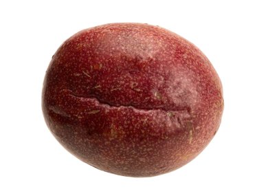 Tropical passion fruit liana fruit object isolated. Shape of the fruit is round or oval. Fruit of a number of tropical vines of the genus Passionflower - usually a species of passionflower edible