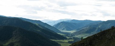 Bir dağ manzara arka plan görüntüsü. Rusya, Sibirya, Altay