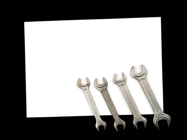 Graphic Resources Frame Inserting Text Lined Bolts Nuts Wrenches Fastener — Stock Photo, Image