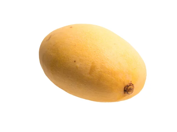 Elszigetelt Tárgy Fehér Háttérrel Mangónövény Gyümölcse Rostos Szerkezetű Édes Ízű — Stock Fotó