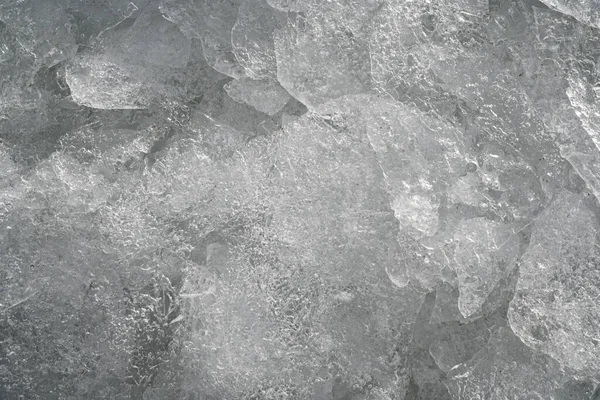 冰盖的背景图像 作为文本的基础 冰面的细密质感 冰漂浮在水面上 顶部视图 — 图库照片