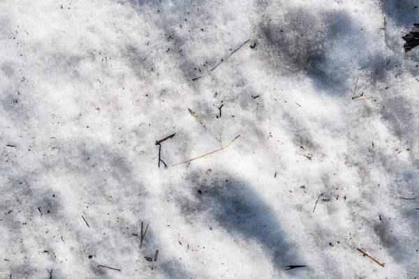 Die Textur Des Schmutzigen Schnees Frühlingshafter Schnee Der Mit Schlamm — Stockfoto