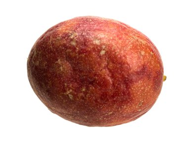 Tropik tutku meyveli liana meyvesi nesnesi izole edilmiş. Meyvenin şekli yuvarlak veya oval. Tutku Çiçeği cinsinin birkaç tropikal sarmaşığının meyvesi. Genellikle yenilebilir bir tutku türü..