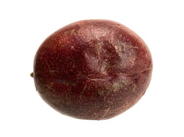 Tropical passion fruit liana fruit object isolated. Shape of the fruit is round or oval. Fruit of a number of tropical vines of the genus Passionflower - usually a species of passionflower edible