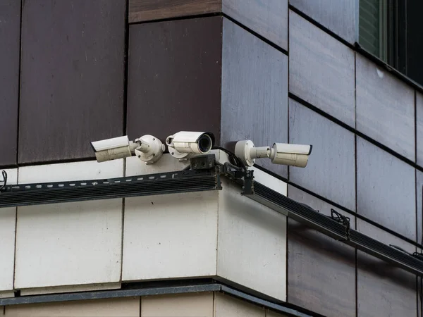 Cctvカメラの画像 プライベートエリアは安全です 兄貴が見てる 警備のビデオ監視 固定の監視カメラだ 犯罪者への保護 — ストック写真
