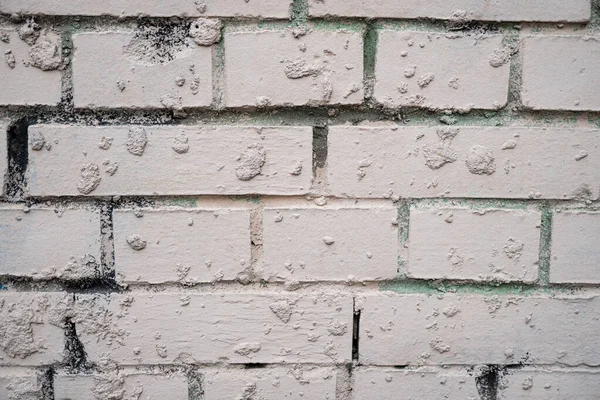 Зображення Тла Білої Пофарбованої Цегляної Стіни Стара Гладка Цегляна Кладка — стокове фото
