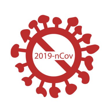 Covid 19 sinyali reddetti. Virüs logoyu reddetti. Vektör.