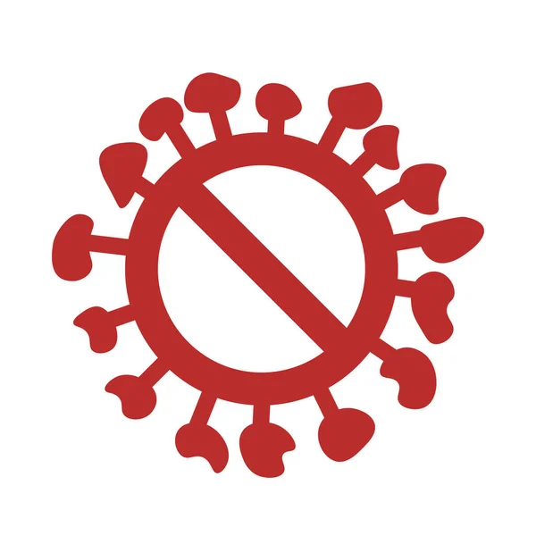Covid Negato Segnale Virus Negato Logo Vettore — Vettoriale Stock