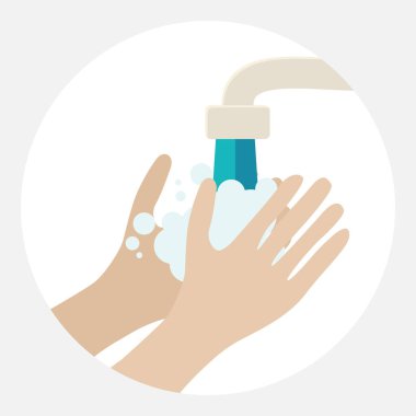 Düz simgeyi temiz tut. Yıkanan eller vektör illüstrasyonu.