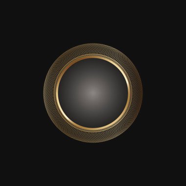 Siyah arka planda dekoratif altın yuvarlak çerçeve. Etnik tarzda lüks mandala. Oryantal dairesel klasik illüstrasyon. Arapça, İslami, Fas, Asyalı, Hint yerlisi Afrika motifi.