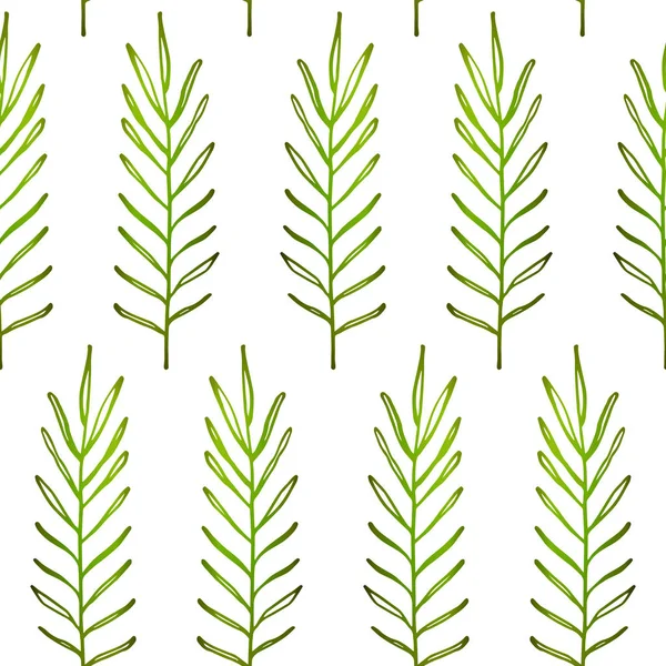 Wiosna Płynny Wzór Zielonymi Gałązkami Ilustracja Wektorowa Tkaniny Tkaniny Tapety — Wektor stockowy