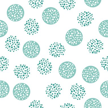 Moda soyut geometrik dairesiz desen ve daireler. Nane puanlı beyaz arka plan. Davetiye, poster, kart, el ilanı, afiş, kumaş, tekstil için tasarım.