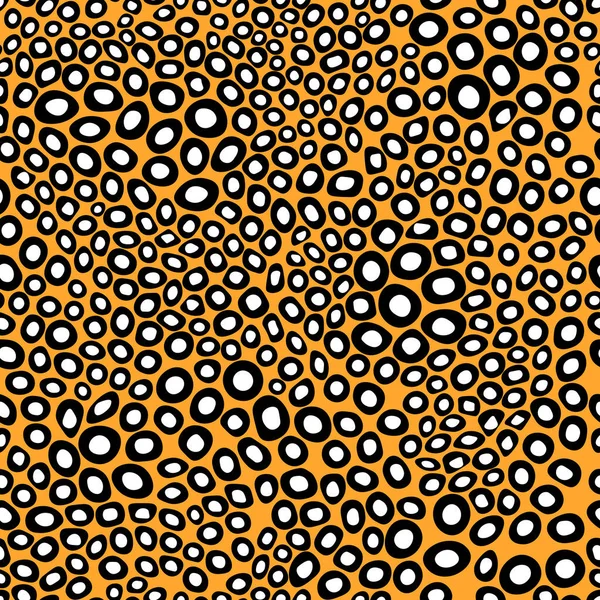 Neue Moderne Tier Nahtlose Muster Schwarz Weißes Ornament Auf Orangefarbenem — Stockvektor