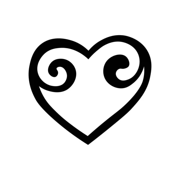 Black Hand Drawn Heart Design Elements Valentine Day Wedding Birthday — Stock Vector