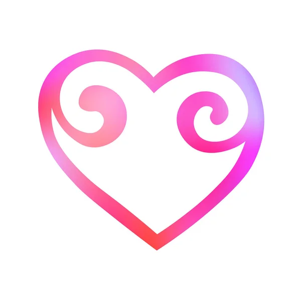 Kolorowe Gradientowe Serce Narysowane Ręcznie Elementy Projektowe Walentynki Ślub Urodziny — Wektor stockowy