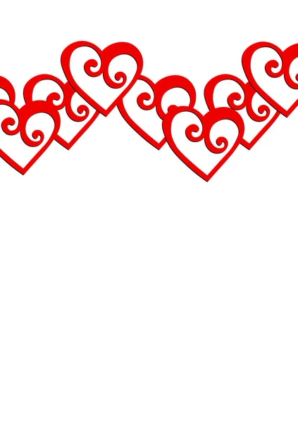 白色背景的红心节日卡片 情人节 母亲节的模板设计 明信片装饰矢量图片 — 图库矢量图片