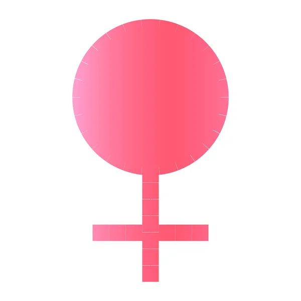 Female Gender Sign Women Feminine Pink Geometric Symbol Isolated White — 스톡 벡터