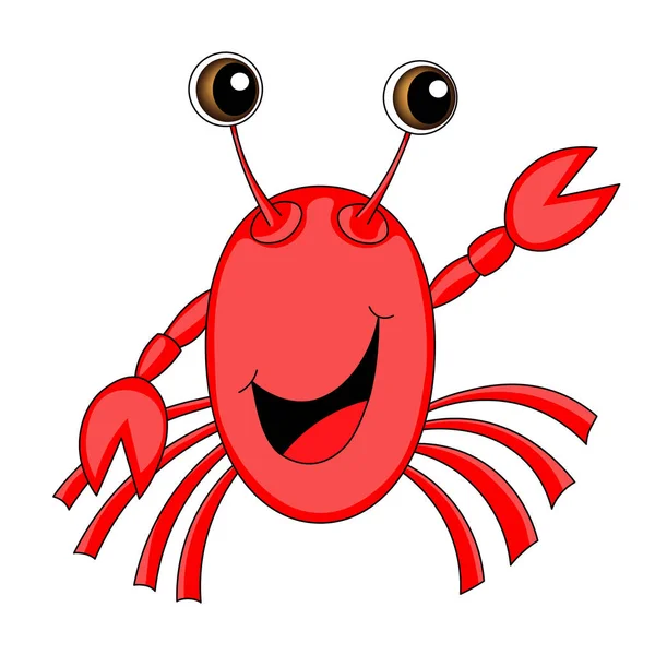 Kırmızı sevimli yengeçli vektör hayvanlar çizimi. Kart, poster, duvar kağıdı, çıkartma, tekstil, kumaş, anaokulu için sevimli Kawaii karakteri. Çizgi film tarzı. Şablon tasarımı. Çocuklar için mükemmel.. 