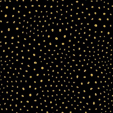 Abstract seamless pattern with circles. Black background with golden gradient polka dots. Template design for invitation, poster, card, flyer, banner, fabric, textile. 