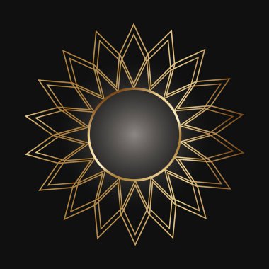 Decorative golden frame. Luxury mandala in ethnic style. Vector illustration. Arabic, Islamic, Moroccan, Asian,Indian, Turkish, Pakistan, Chinese, Moroccan native african Motif. clipart