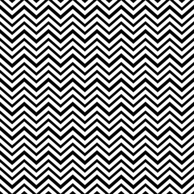 Siyah ve beyaz arka planda geometrik zigzag süsleme desenleri var. Stok vektör çizimi. Davetiye, kart, kumaş ve tekstil için şablon tasarımı.