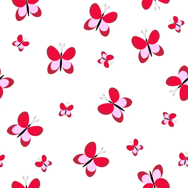 Patrón Sin Costura Animal Moda Con Mariposas Rojas Sobre Fondo — Archivo Imágenes Vectoriales