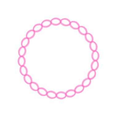 Beyaz arkaplanda soyut geometrik renkli yuvarlak çerçeve. Davetiye, poster, kart, kartpostal için şablon tasarımı. Tatil kartı ya da tebrik kartı. Vektör hisse senedi çizimi. Pembe kenar.