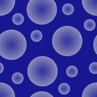 Pop sanatının renksiz deseni. Polka klasik mavi arka planı noktalar. Çizgi film komik retro desenli striptiz maketi. Vektör yarım ton çizimi. 90 'lar tarzı. Poster, kart, el ilanı için şablon tasarımı. 