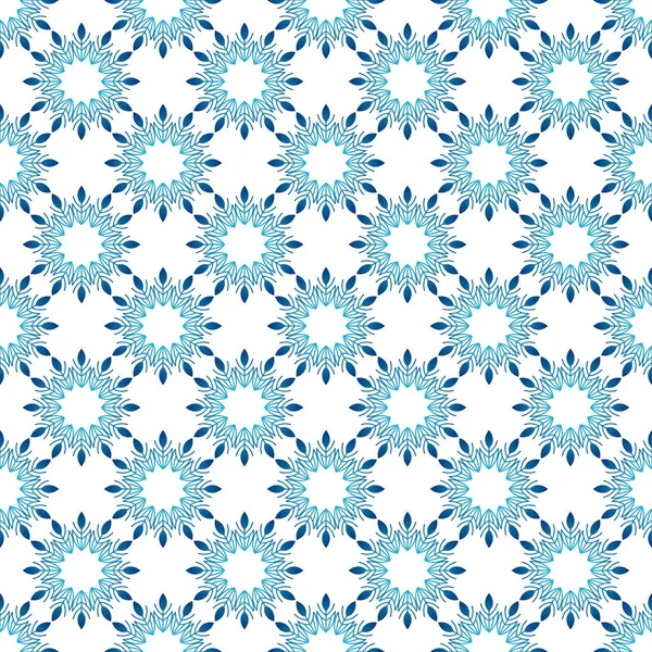 Зимний Бесшовный Узор Голубыми Градиентными Снежинками Белом Фоне Цветная Векторная — стоковый вектор