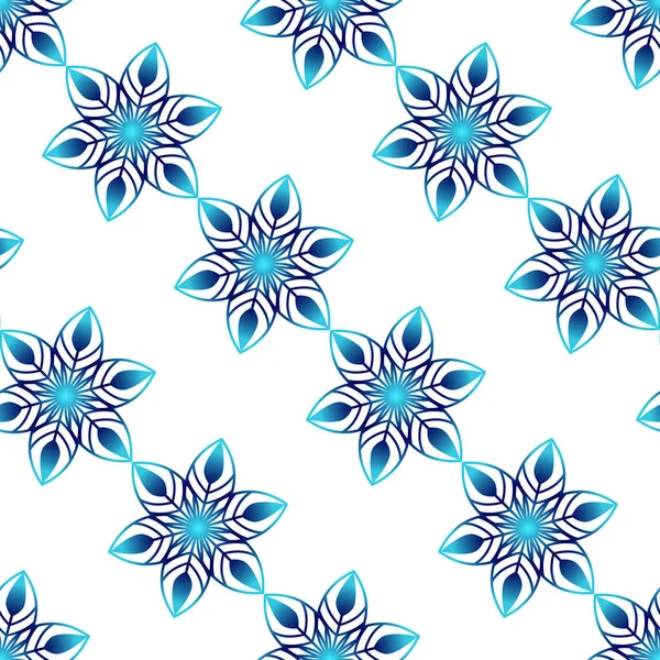 Padrão Sem Costura Inverno Com Flocos Neve Gradiente Azul Fundo — Vetor de Stock