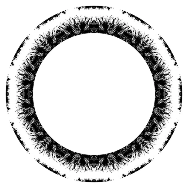 Абстрактная Геометрическая Круглая Черная Рамка Белом Фоне Дизайн Шаблона Приглашения — стоковый вектор