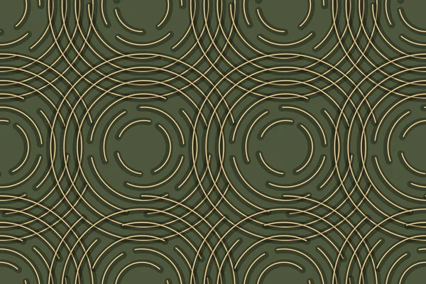 Yeşil Vektör Altın Daireli Kusursuz Desen Için Şablon Tasarımı Renkli — Stok Vektör