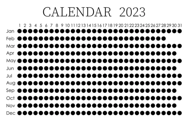 Planificador Calendario 2023 Semana Diseño Orporate Fondo Blanco Negro Aislado — Vector de stock
