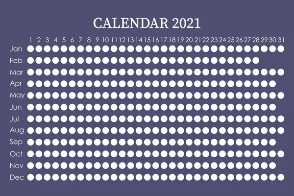 Planificador Calendario 2021 Semana Diseño Corporativo Aislado Sobre Fondo Azul — Vector de stock
