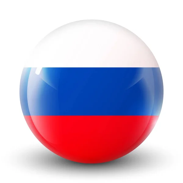 Bola Luz Vidro Com Bandeira Rússia Esfera Redonda Ícone Modelo —  Vetores de Stock