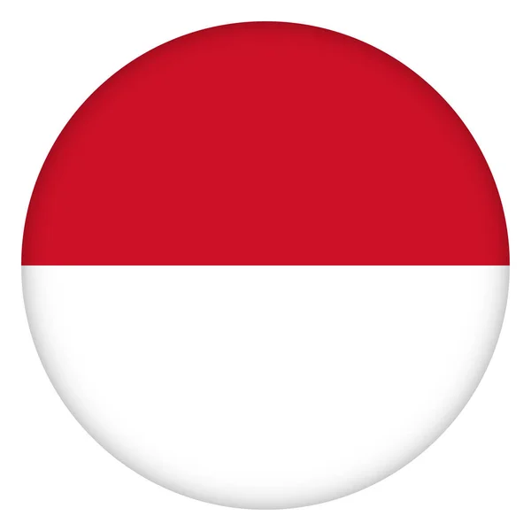 摩纳哥国旗圆形图标 徽章或纽扣 国家象征 模板设计 矢量图解 — 图库矢量图片