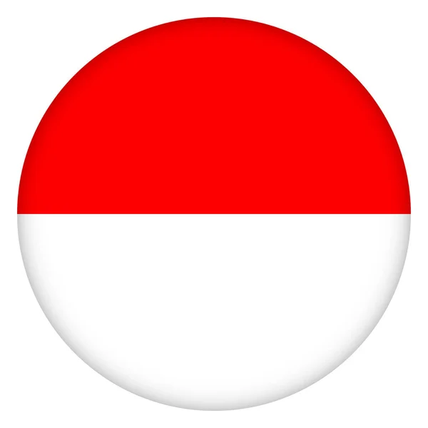 Vlag Van Indonesië Ronde Pictogram Badge Knop Indonesisch Nationaal Symbool — Stockvector