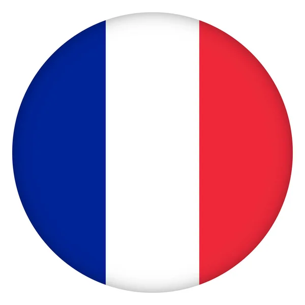 Drapeau France Icône Ronde Badge Bouton Symbole National Français Conception — Image vectorielle