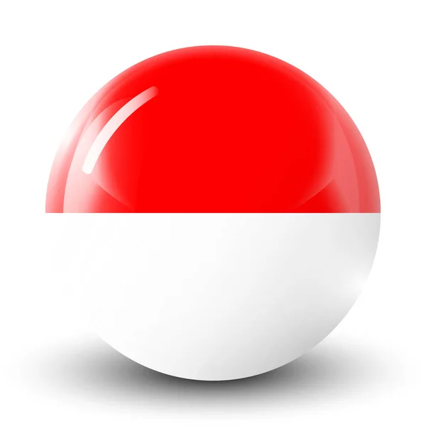 Bola Ligera Vidrio Con Bandera Indonesia Esfera Redonda Icono Plantilla — Vector de stock