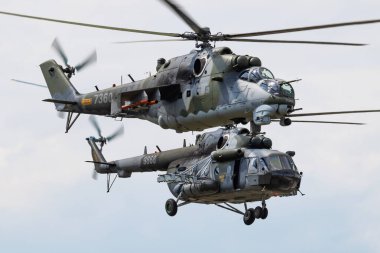 Çek Hava Kuvvetleri Mil Mi-24v Hind 7360 saldırı helikopteri Siaf Slovak Uluslararası Hava Festivali 2019 ekran