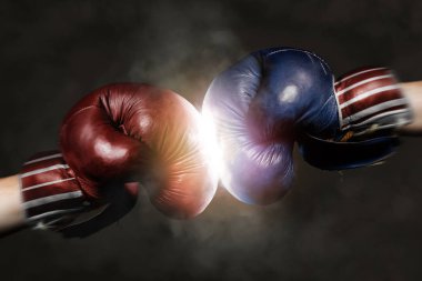 Republicans and Democrats in the campaign symbolized with Boxing clipart