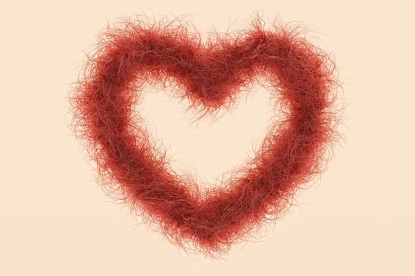 Heart Shape with red Hair as Symbol against the female Shave — Stock Photo, Image