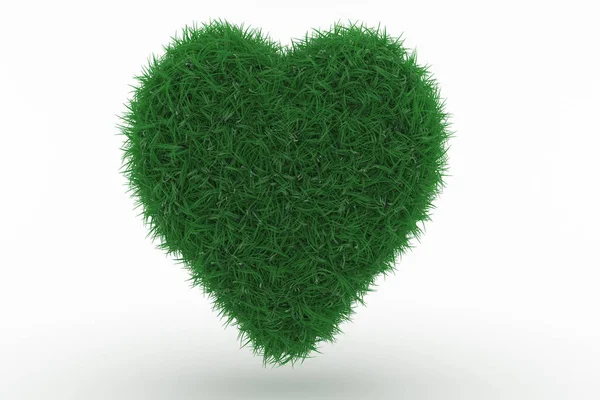 Illustration Shape Heart Green Grass — Stock Photo, Image