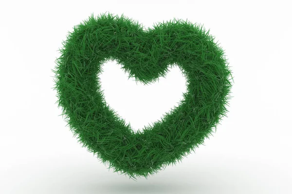 Illustration Shape Heart Green Grass — Stock Photo, Image