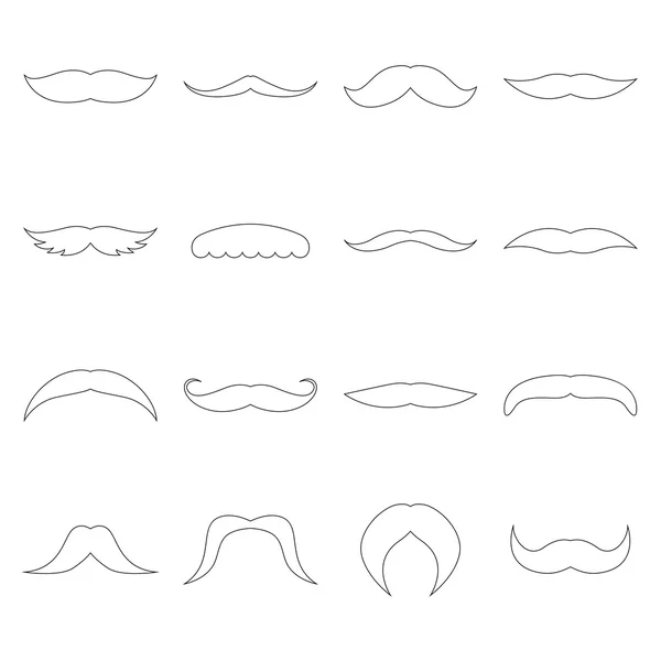Uppsättning av mustascher, vektor illustration — Stock vektor