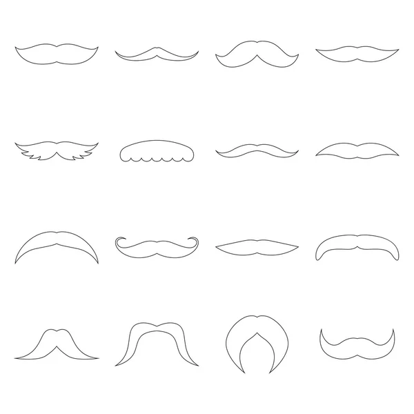 Conjunto de bigodes, ilustração vetorial —  Vetores de Stock