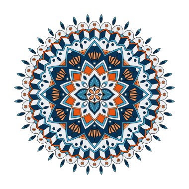 Renk çiçek mandala, vektör çizim